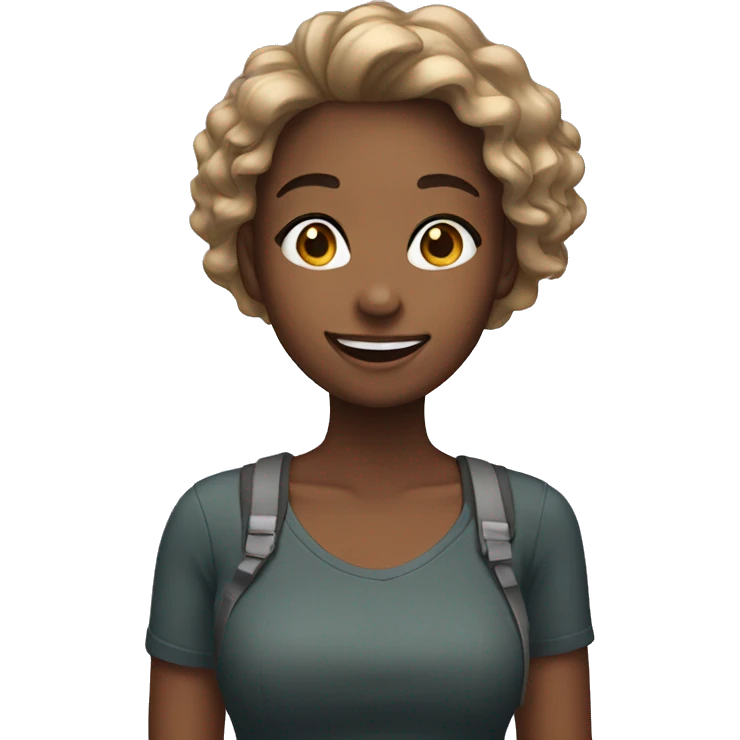 girls smiling in selfie emoji