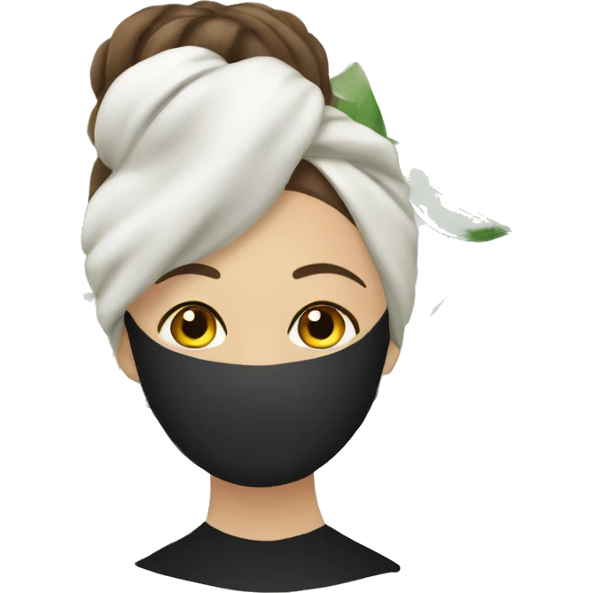 Lady with face mask spa beauty full face relaxing emoji