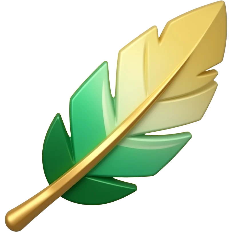 3D isometric floating feather icon, glowing golden aura.
Minimalist professional style, emerald green & gold accents.
Soft studio lighting, 8k Octane render, ray-tracing detail.
Isolated on white background, premium literary aesthetic --v 6.0 emoji