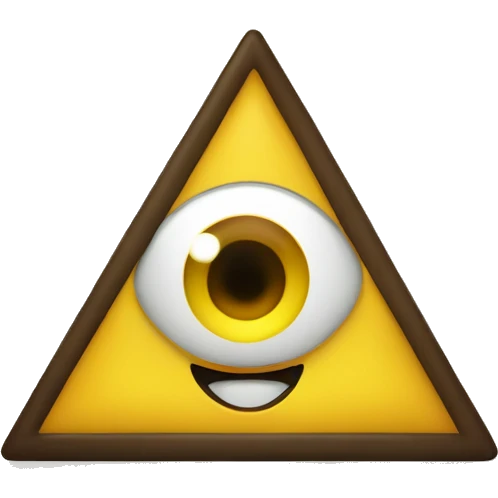 Yellow triangle with one eye and a bow tie  emoji