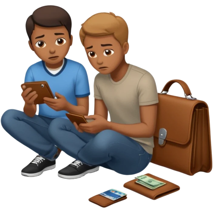 Billetera encontrada en el piso con personas al rededor emoji