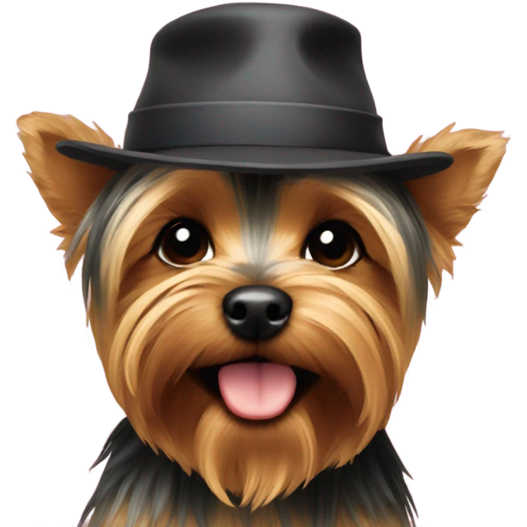 Yorkie with hat emoji