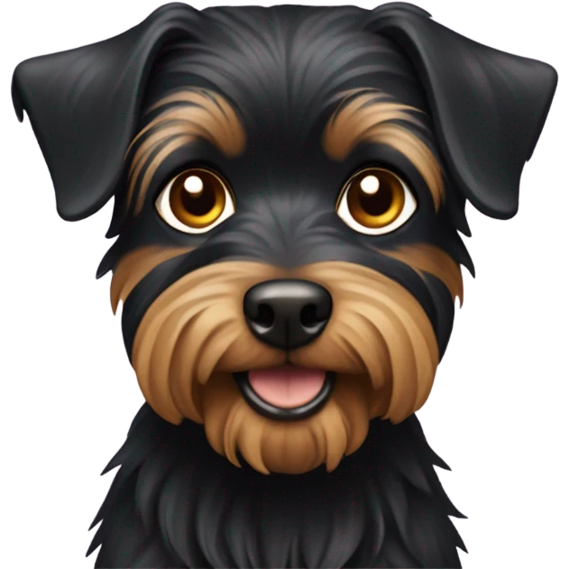 A mainly black dog Yorkshire-terrier/yorky mix emoji