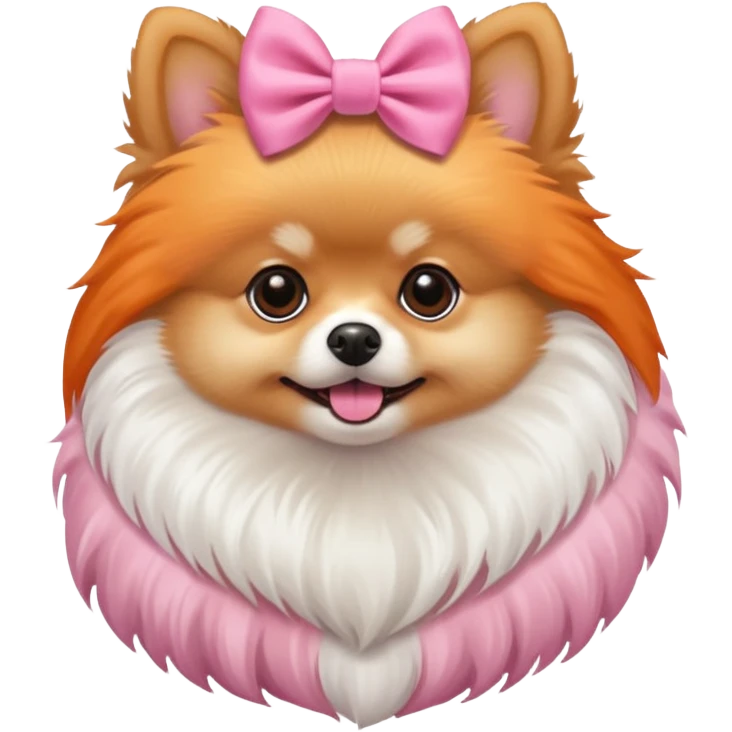 pomeranea con moño rosa emoji