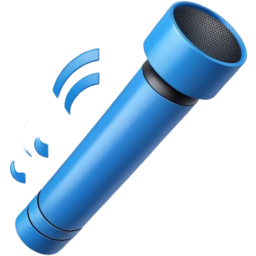 blue loudspeaker in the air without stand emoji