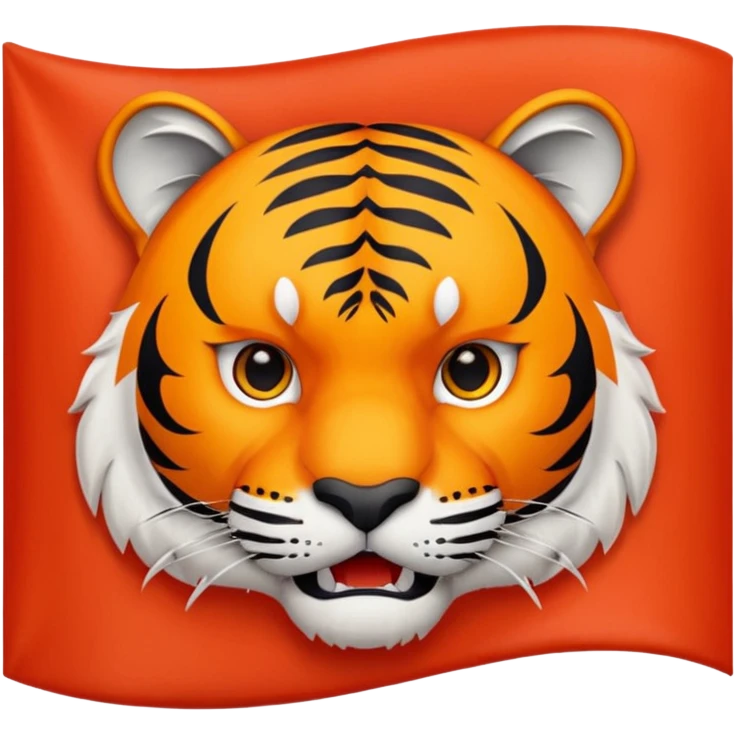 Tiger face in red flag emoji
