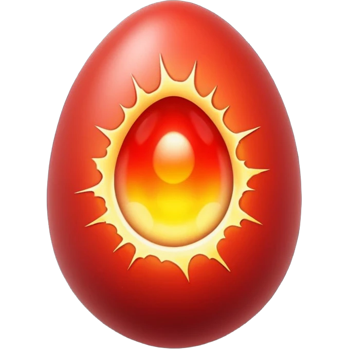 A Glitched red egg with glowing aura emoji