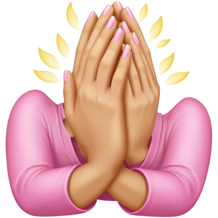 Pink prayer hands light gold emoji