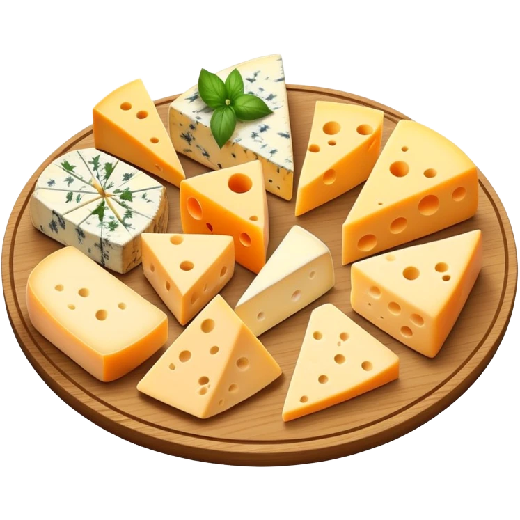 Cheese platter with different cheese varieties emoji