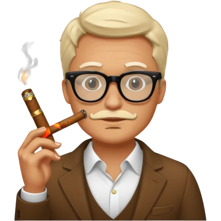 bold white guy in black glasses and cigar, Andrew Tate emoji