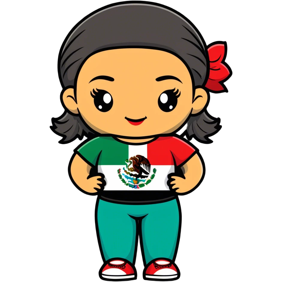 Mexican flag with chola  emoji