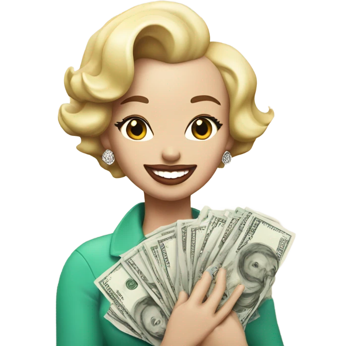 Marilyn Monroe holding money  emoji