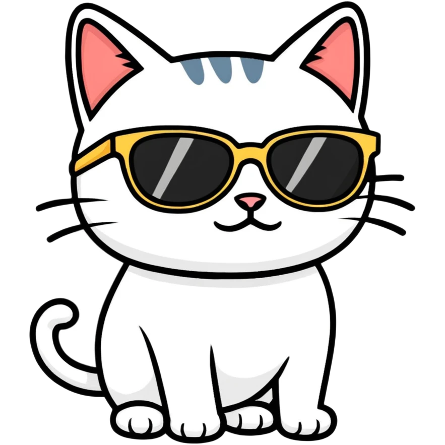 Cat with sunglasses emoji