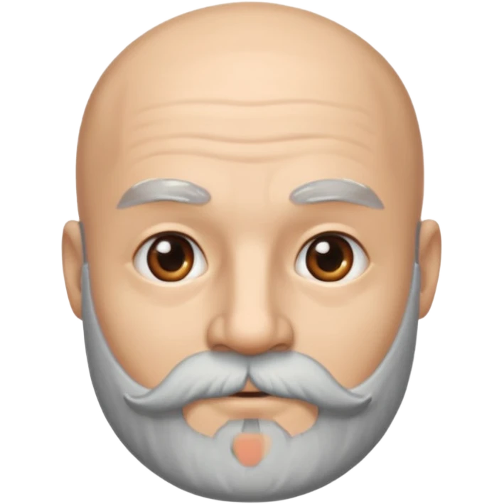 a bald man with grey long beard emoji