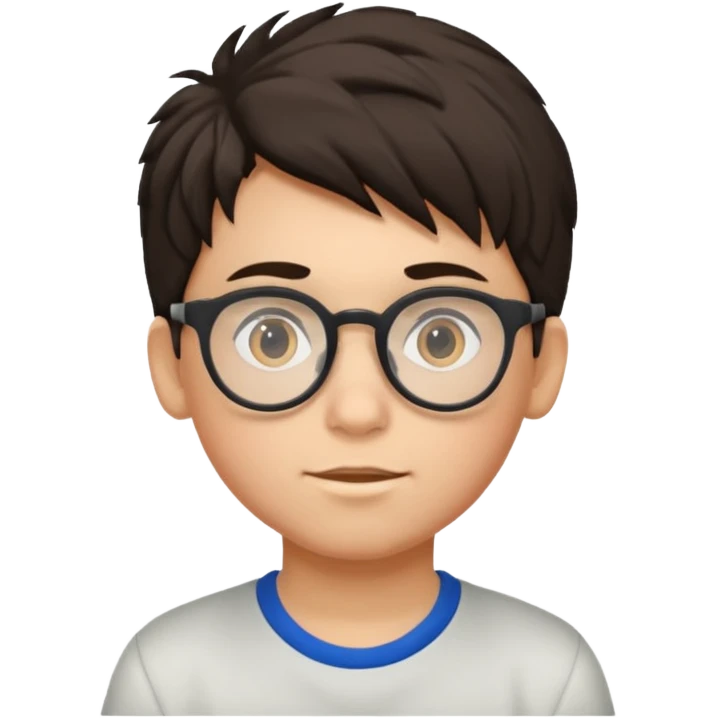 Erstelle mir eine Emoji von einem Jungen. Herkunft: Südamerika, Jung und Gutaussehend, mit durchsichtiger Brille und anderer Frisur  emoji