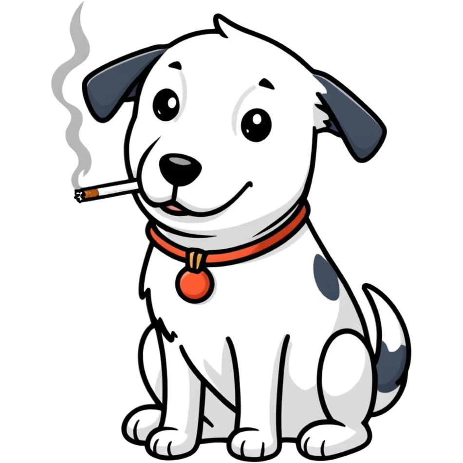 Dog with cigareete emoji