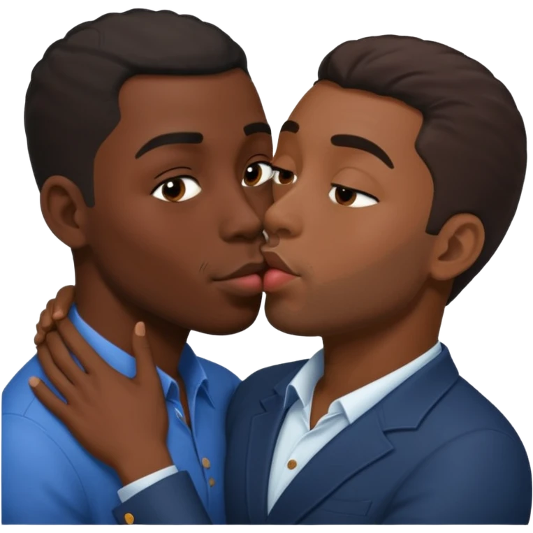 Black man kiss black man hot emoji