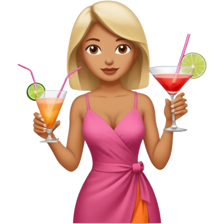 strong lean woman drinking a cocktail emoji