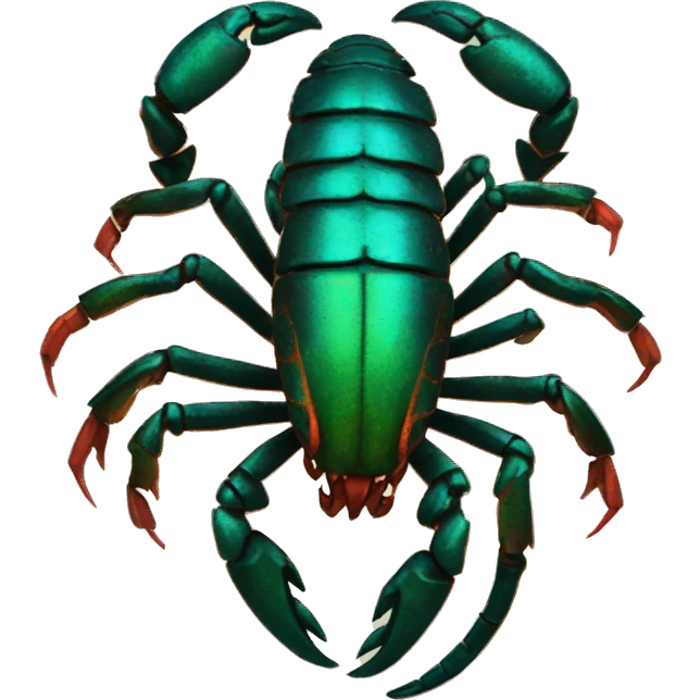 Black red gold green cyan rusty grunge scorpion emoji
