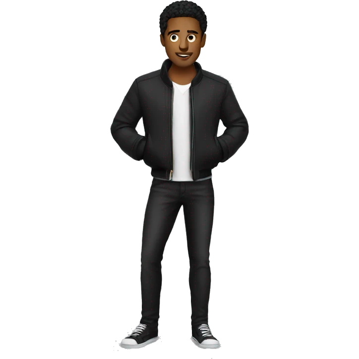 cool guy with black jacket emoji