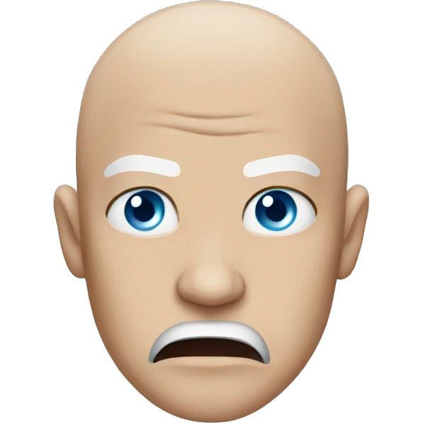 Angry bald boy blue eyes emoji
