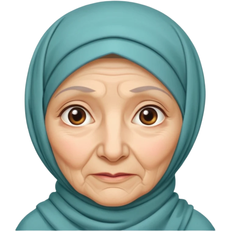 old woman with hijab neutral face white emoji