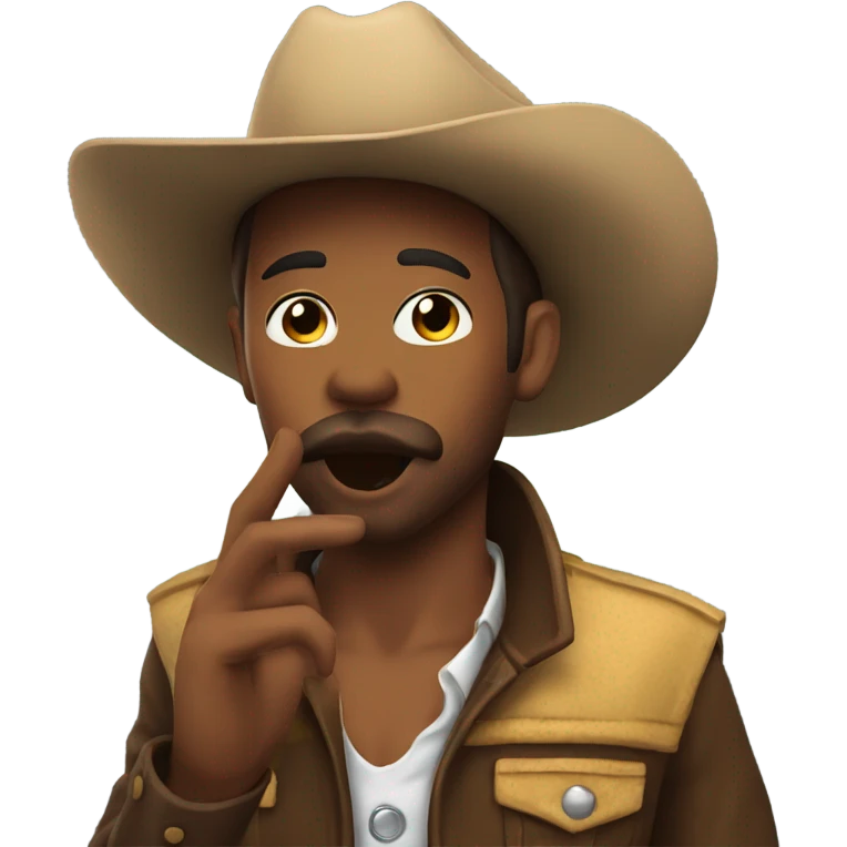 gay cowboy blowing a kiss emoji