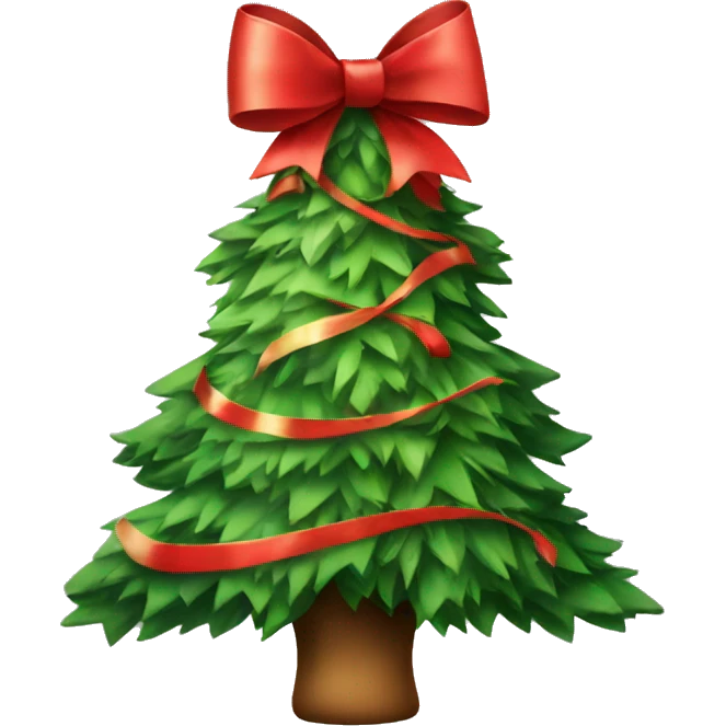 Christmas tree with a bow emoji
