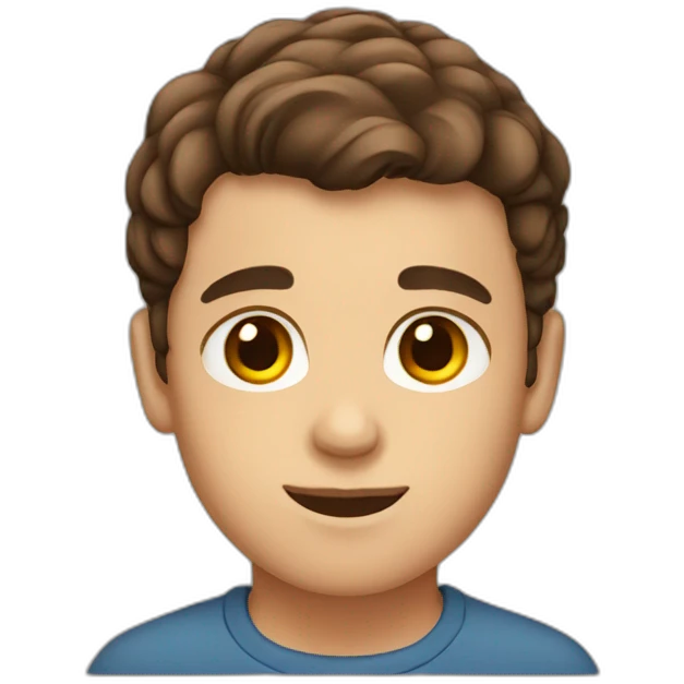 a boy with brown hair and brown eyes emoji