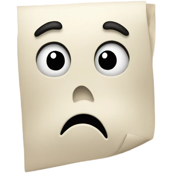 Letter A alphabet with a sad face emoji