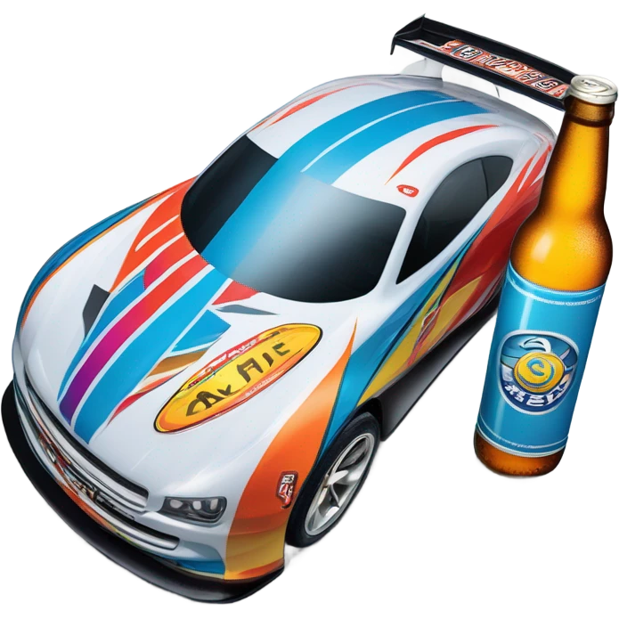 Race car beer emoji