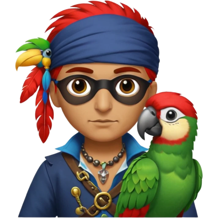 pirate and parrot emoji