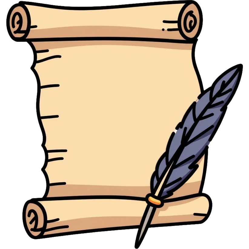 medieval parchment document with quill pen emoji