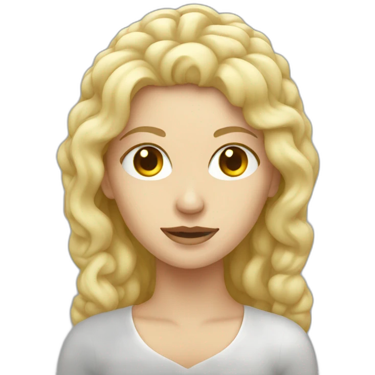 blonde woman holding a brain emoji