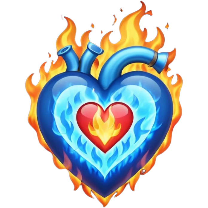Heart with blue fire around it  emoji