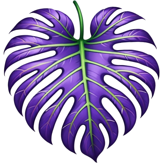 purple monstera leaf emoji
