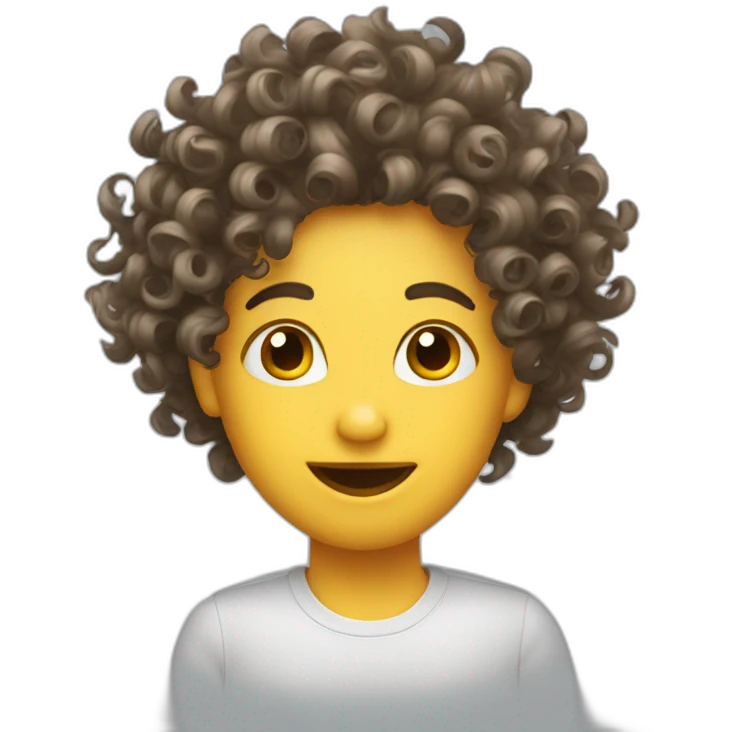 curly crazy hair emoji