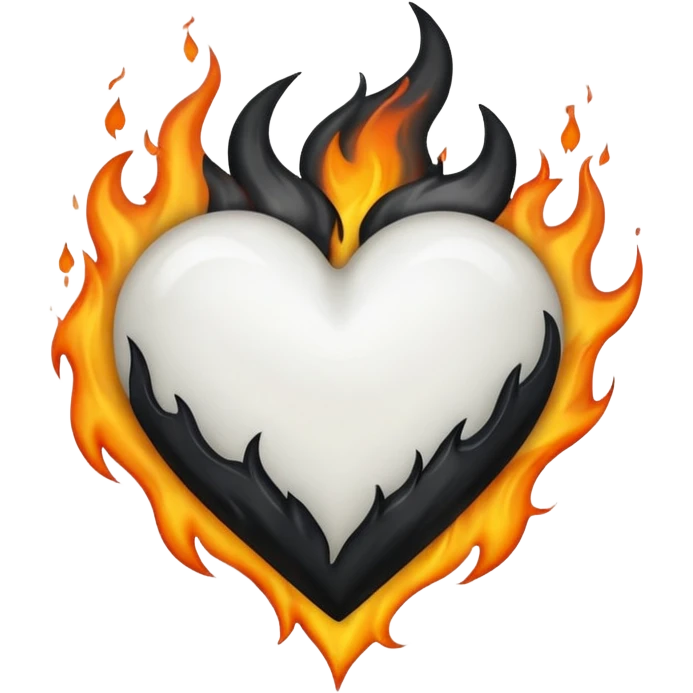 ❤️‍🔥 .. make the red heart white and flame to black emoji