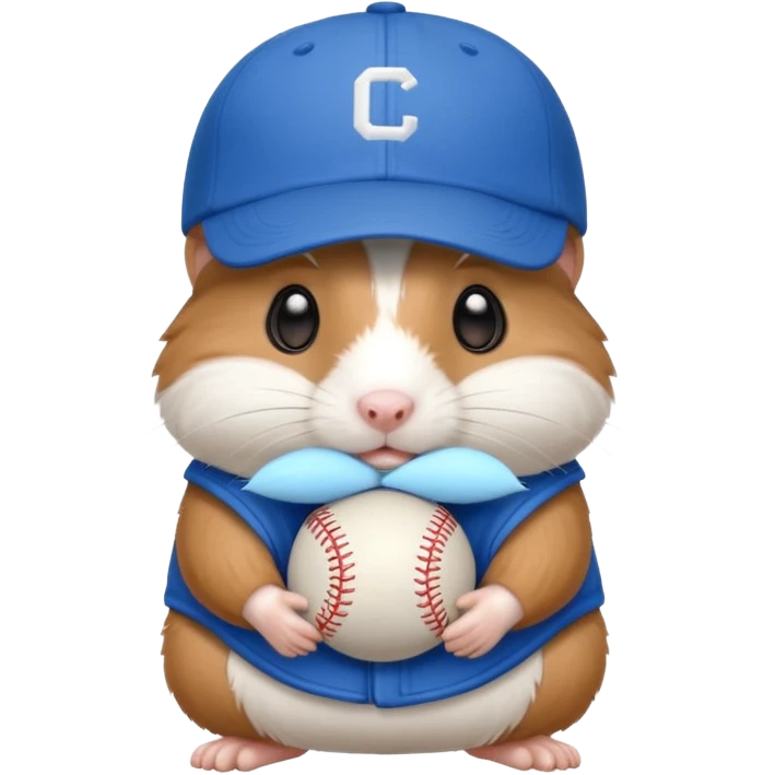 Hamster playing baseball in blue emoji