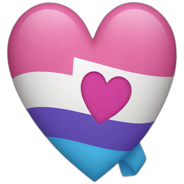 Bi flag with a heart emoji