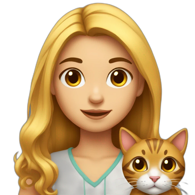 menina com cara de gato emoji