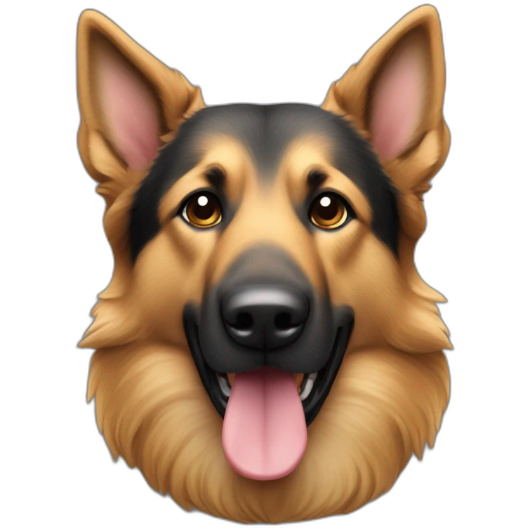 Berger allemand poil long noir avec une oreille qui tombe  emoji