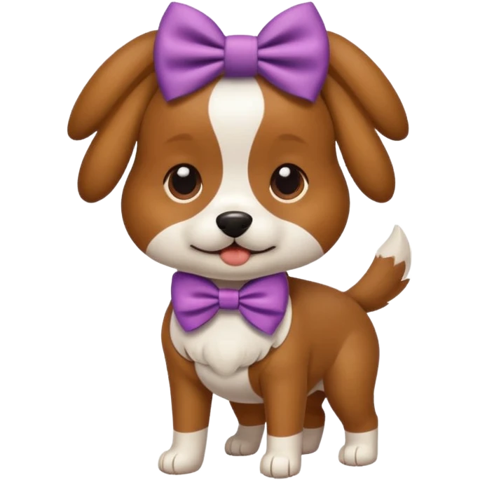 Dog wearing a bow  emoji
