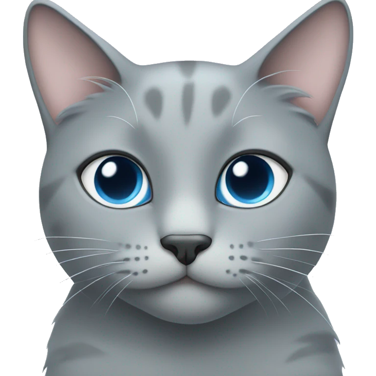 Gray cat with a blue sky pastel heart emoji