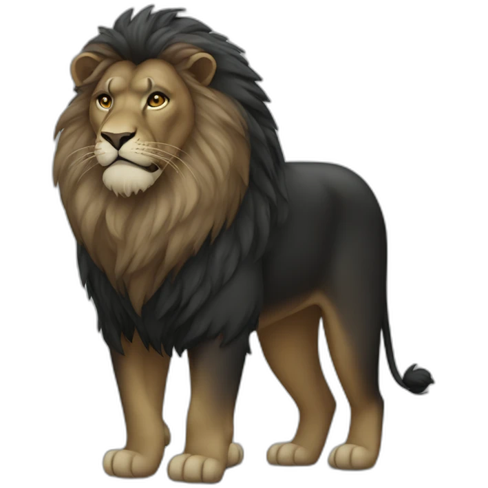 Fat black lion emoji