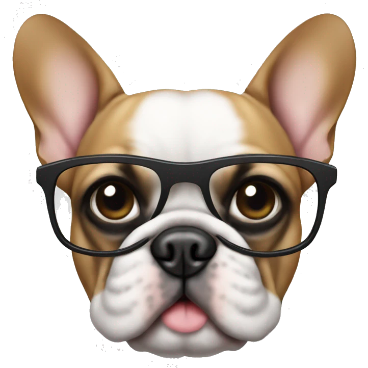 Frenchie wearing glasses  emoji