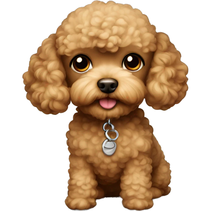 light brown male toy poodle with closed mouth emoji