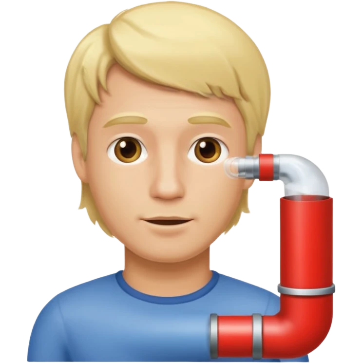 Hombre Rubio conectando un tubo emoji
