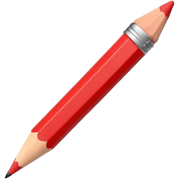 3D thick red pencil made of plasticine emoji