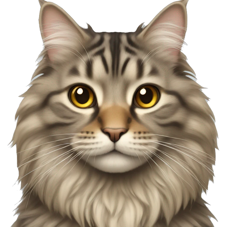 Long haired tabby cat emoji